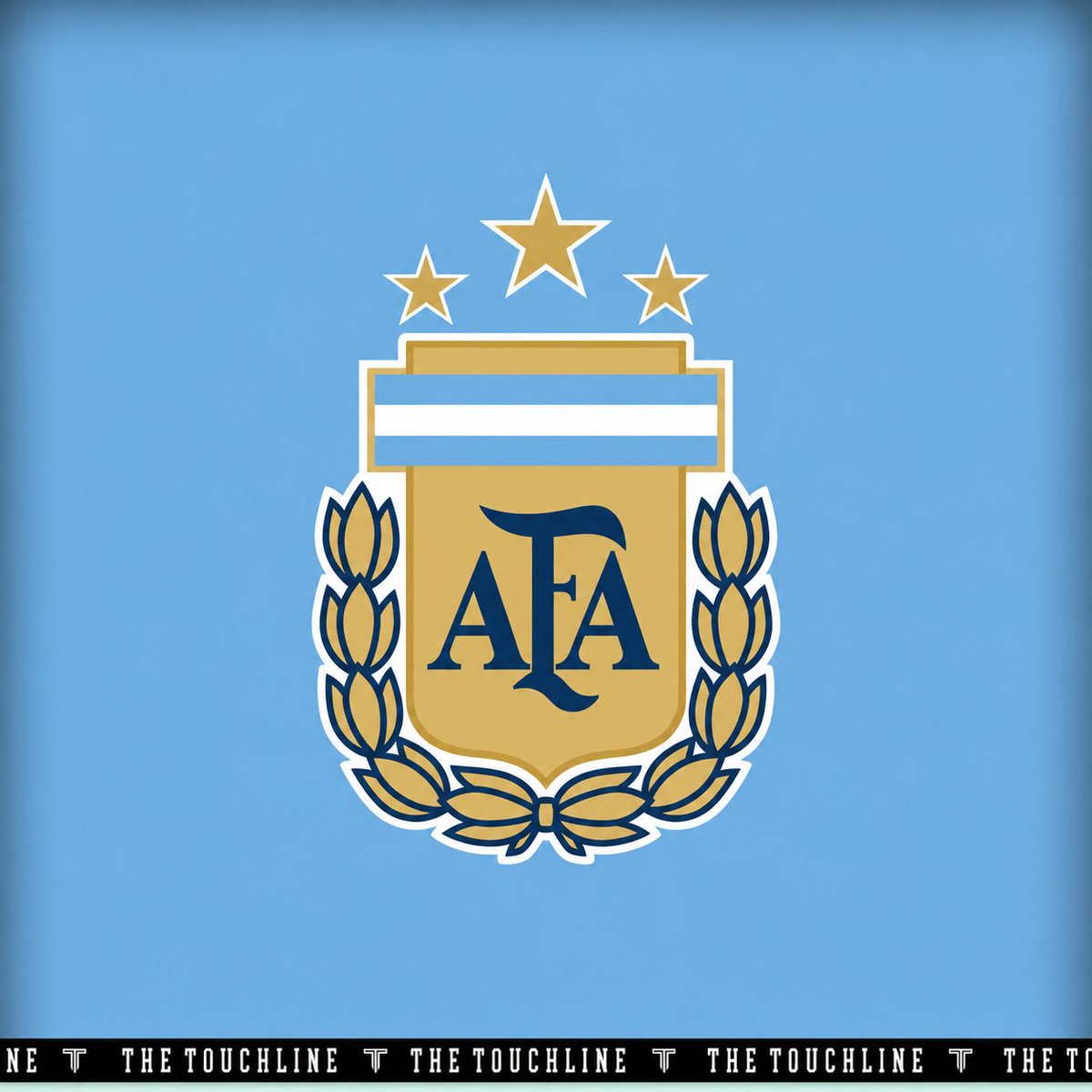 El escudo de la AFA con las tres estrellas de campeón del mundo