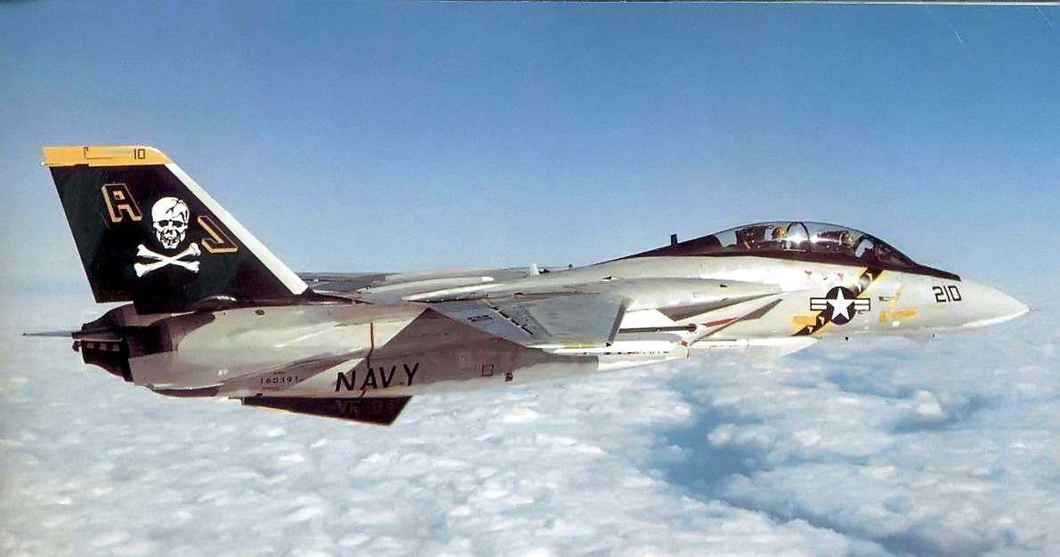 Un caza F-14 Tomcat, el avión de Top Gun